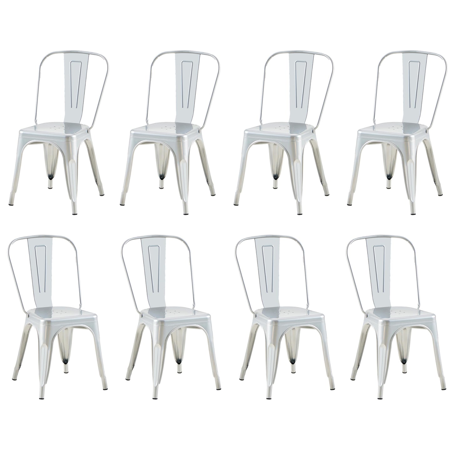 Rivbuio Metal Dining Chairs with Backrest, Stackable, Color, 2 Pack