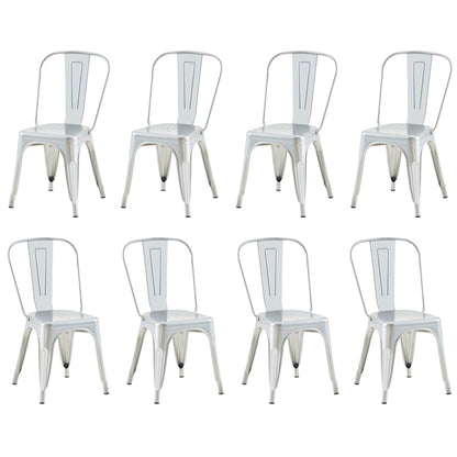 Rivbuio Metal Dining Chairs with Backrest, Stackable, Color, 2 Pack