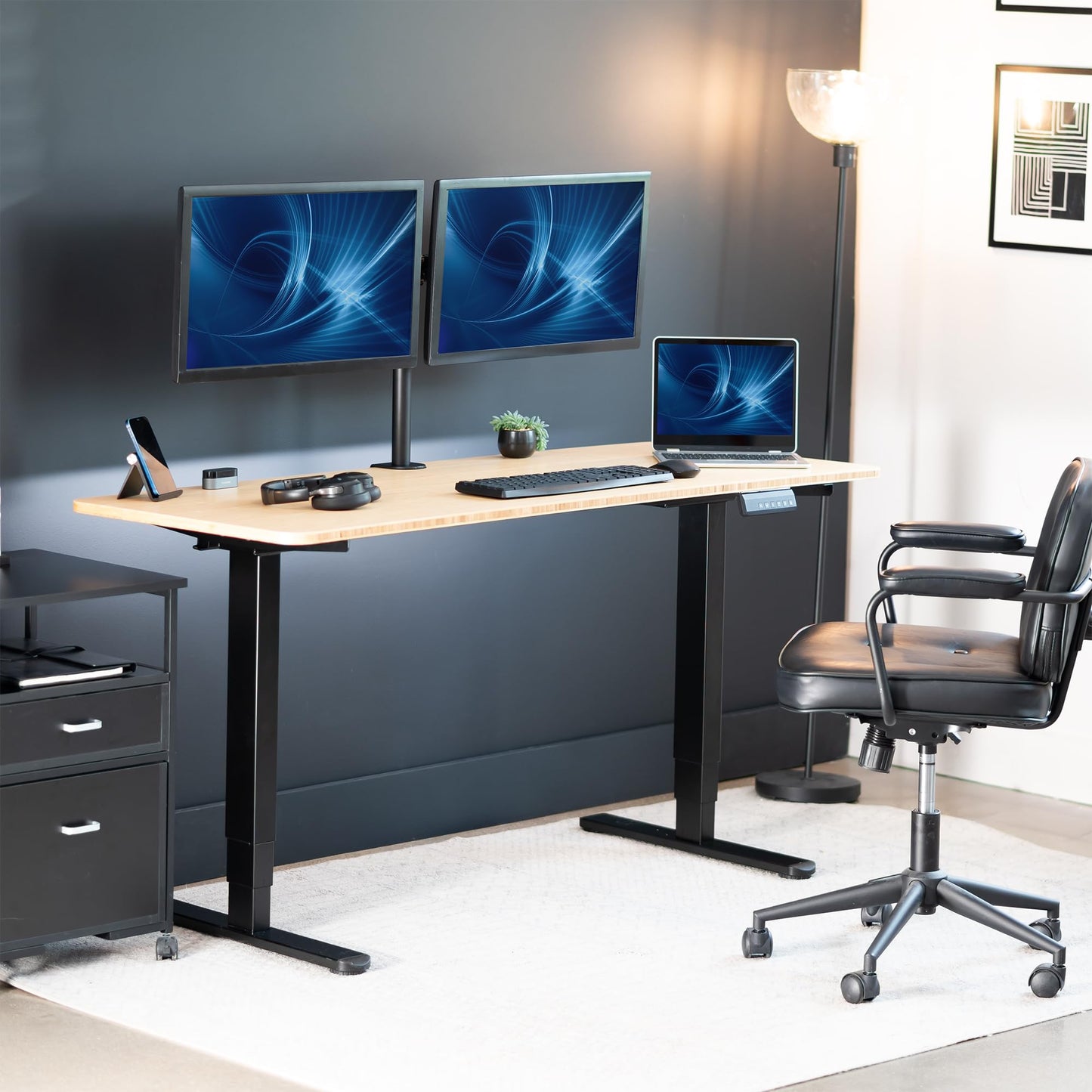 71" x 30" Electric Desk with Touch Screen Memory Controller