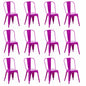 Rivbuio Metal Dining Chairs with Backrest, Stackable, Color, 2 Pack