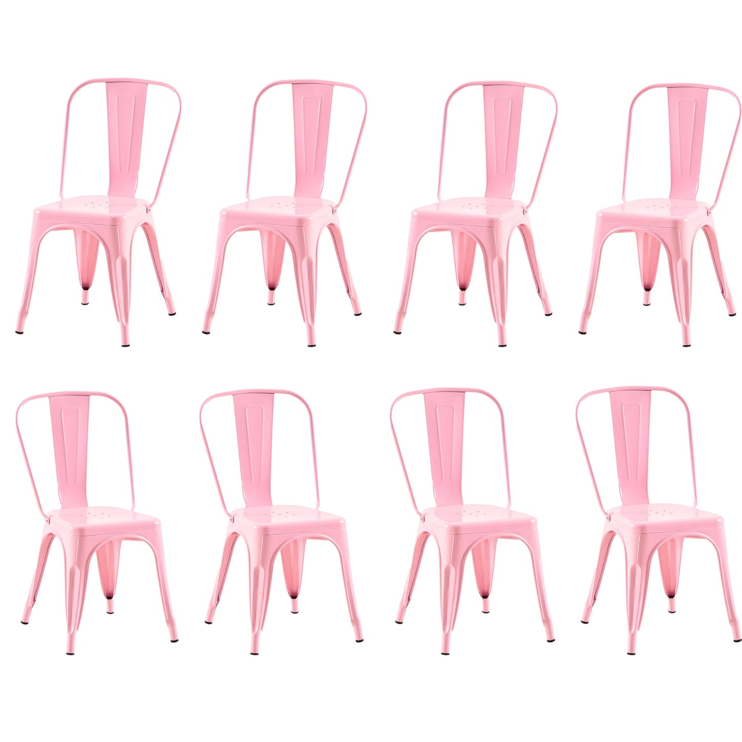 Rivbuio Metal Dining Chairs with Backrest, Stackable, Color, 2 Pack
