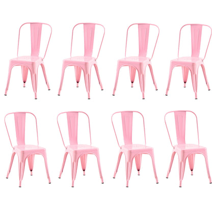 Rivbuio Metal Dining Chairs with Backrest, Stackable, Color, 2 Pack