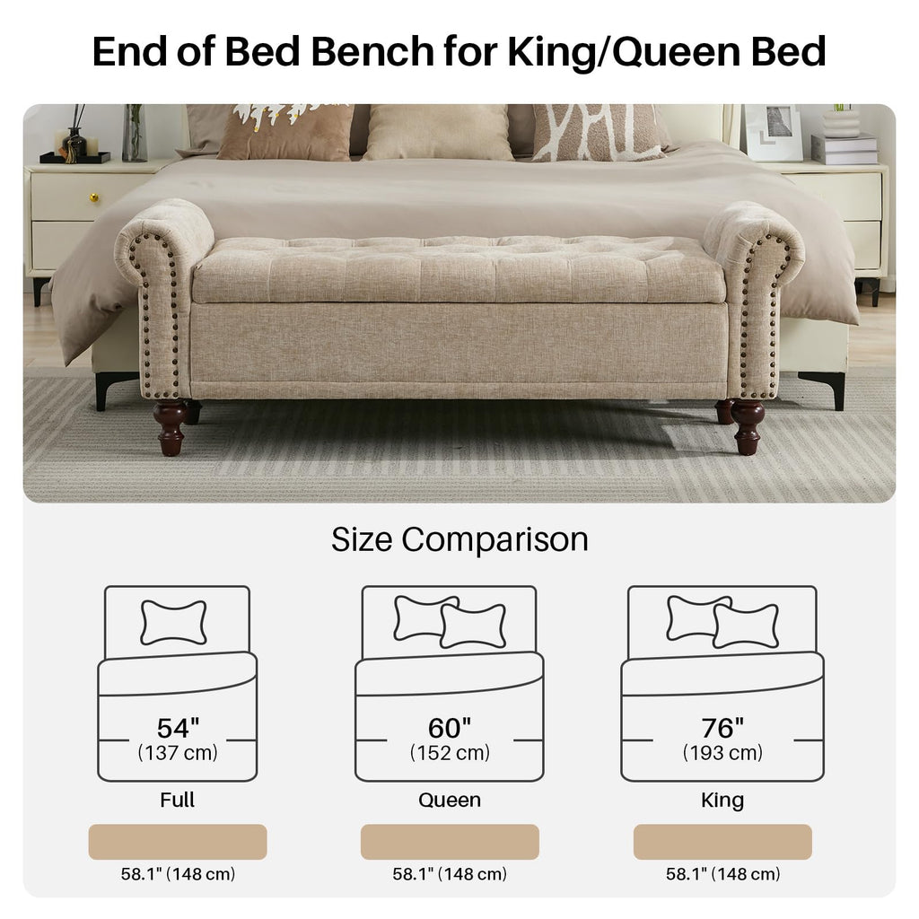 SOFTHION Upholstered Storage Bench