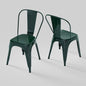 Rivbuio Metal Dining Chairs with Backrest, Stackable, Color, 2 Pack