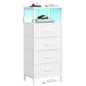 Nightstand with Charging Station and Adjustable LED Lights