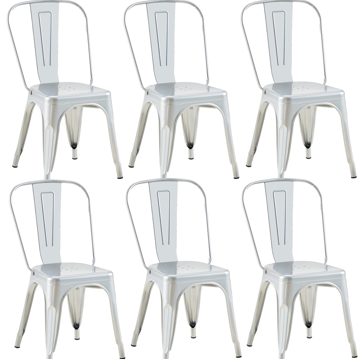 Rivbuio Metal Dining Chairs with Backrest, Stackable, Color, 2 Pack