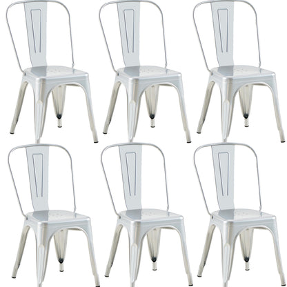 Rivbuio Metal Dining Chairs with Backrest, Stackable, Color, 2 Pack