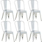 Rivbuio Metal Dining Chairs with Backrest, Stackable, Color, 2 Pack