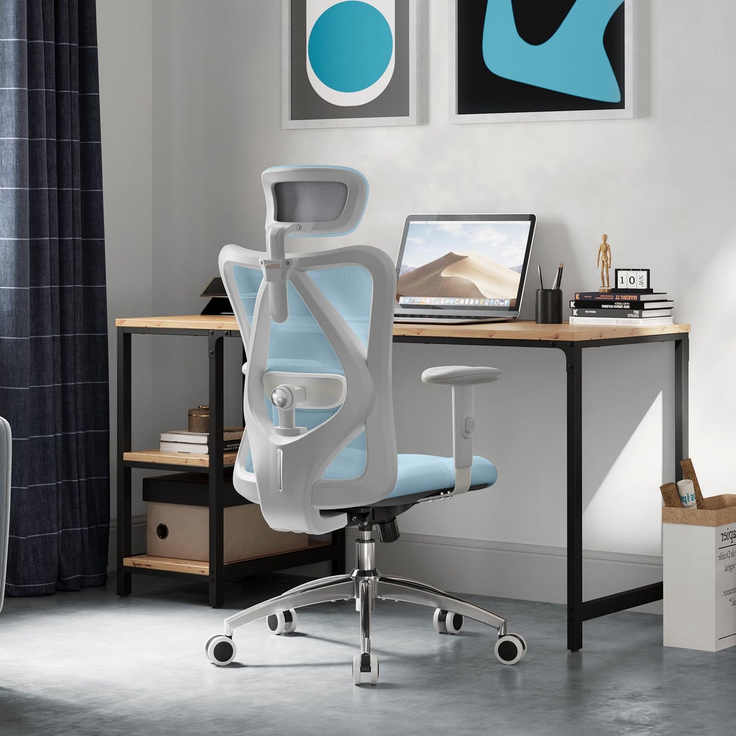 Ergonomic Mesh Office Chair with Adjustable Lumbar Support & Headrest