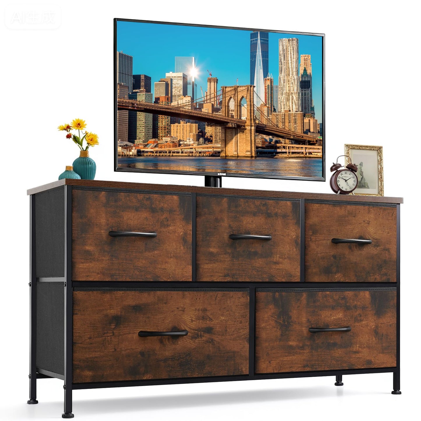 SageNest Dresser for Bedroom, Anti-Tip Tall Storage Organizer