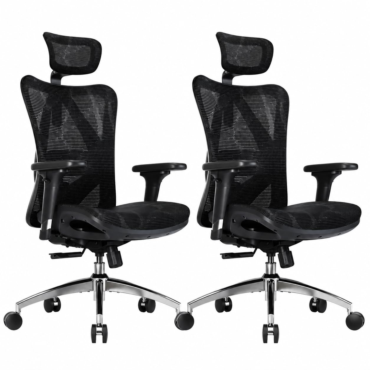 Ergonomic Mesh Office Chair with Adjustable Lumbar Support & Headrest