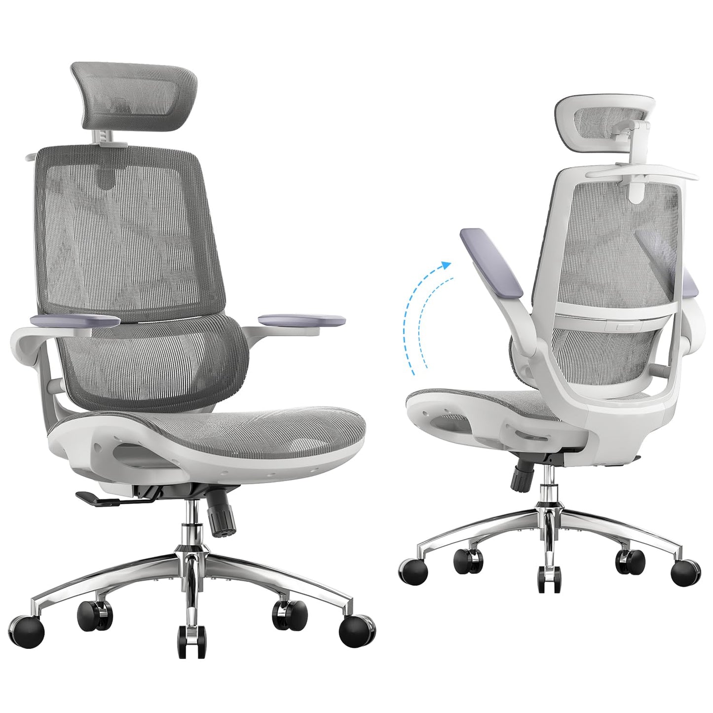 Ergonomic Mesh Office Chair with Adjustable Lumbar Support & Headrest