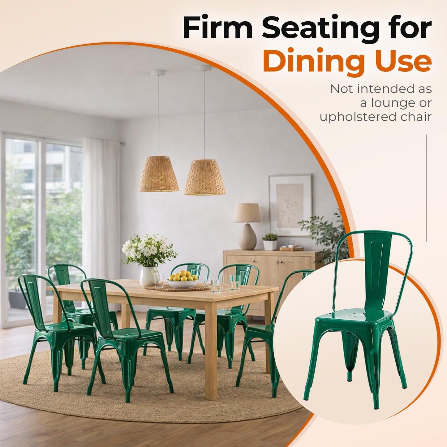 SOLEGGIATA Metal Dining Chairs Set