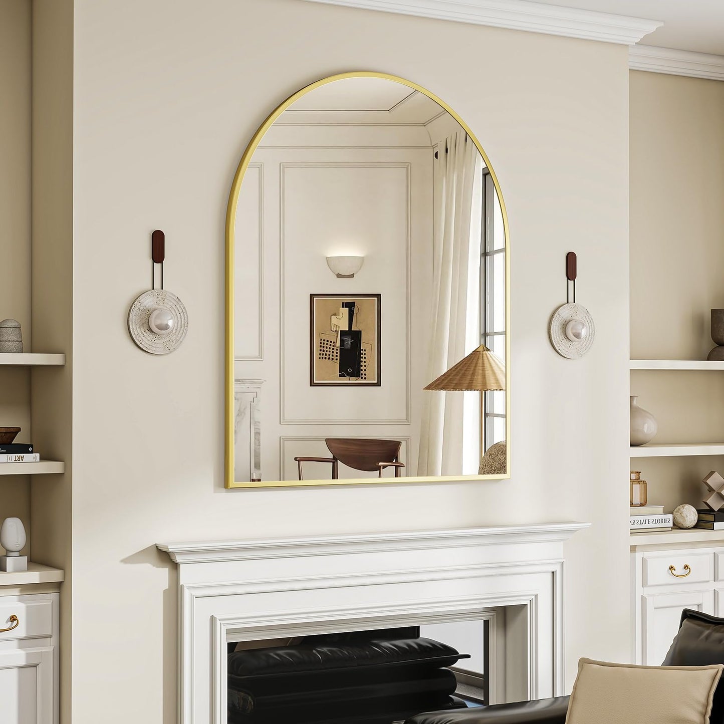 BEAUTYPEAK Arch Bathroom Wall Mirror