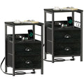 Furologee Nightstands Set of 2 with Charging Station
