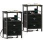 Furologee Nightstands Set of 2 with Charging Station
