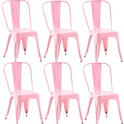 Rivbuio Metal Dining Chairs with Backrest, Stackable, Color, 2 Pack