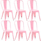 Rivbuio Metal Dining Chairs with Backrest, Stackable, Color, 2 Pack