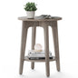 2-Tier Round Side Table with Tapered Legs for Small Spaces