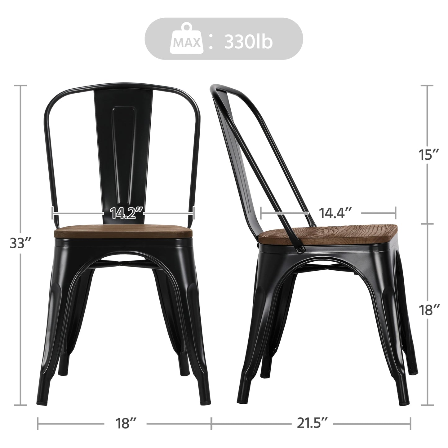 Yaheetech ClassicDining Chair Wood Metal Metal Adult