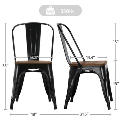 Yaheetech ClassicDining Chair Wood Metal Metal Adult