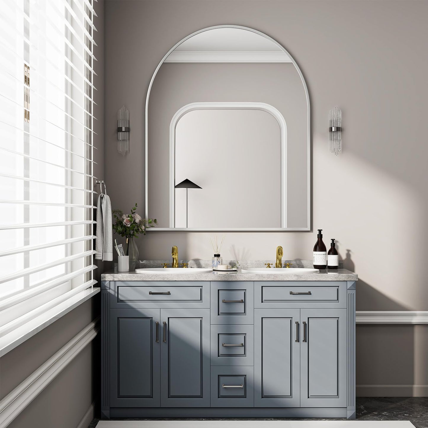 BEAUTYPEAK Arch Bathroom Wall Mirror