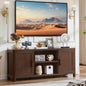 Farmhouse TV Stand with Adjustable Shelves for Living Room Storage