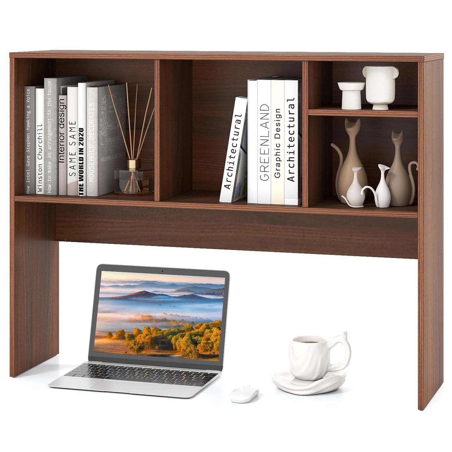 3-Tier Desktop Bookshelf Organizer with Storage Shelves for Office & Dorm