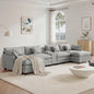 Oversized Modular Sectional Sofa with Storage Console & Ottoman