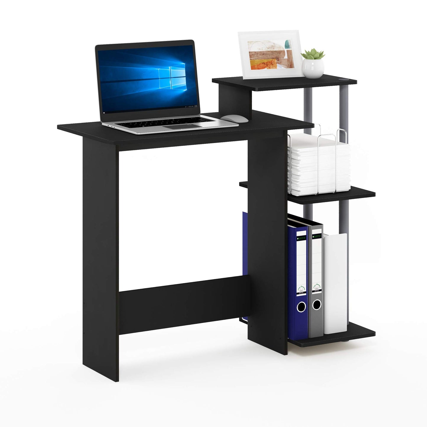 Computer Desk with Side Shelves for Home Office & Gaming Setup