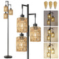 Industrial Boho Tall Floor Lamp for Living Room, Bedroom & Office
