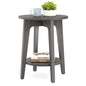 2-Tier Round Side Table with Tapered Legs for Small Spaces