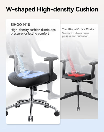 Ergonomic Mesh Office Chair with Adjustable Lumbar Support & Headrest