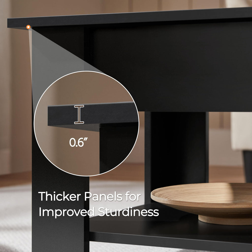 Lift Top Coffee Table with Hidden Storage Compartment for Living Room