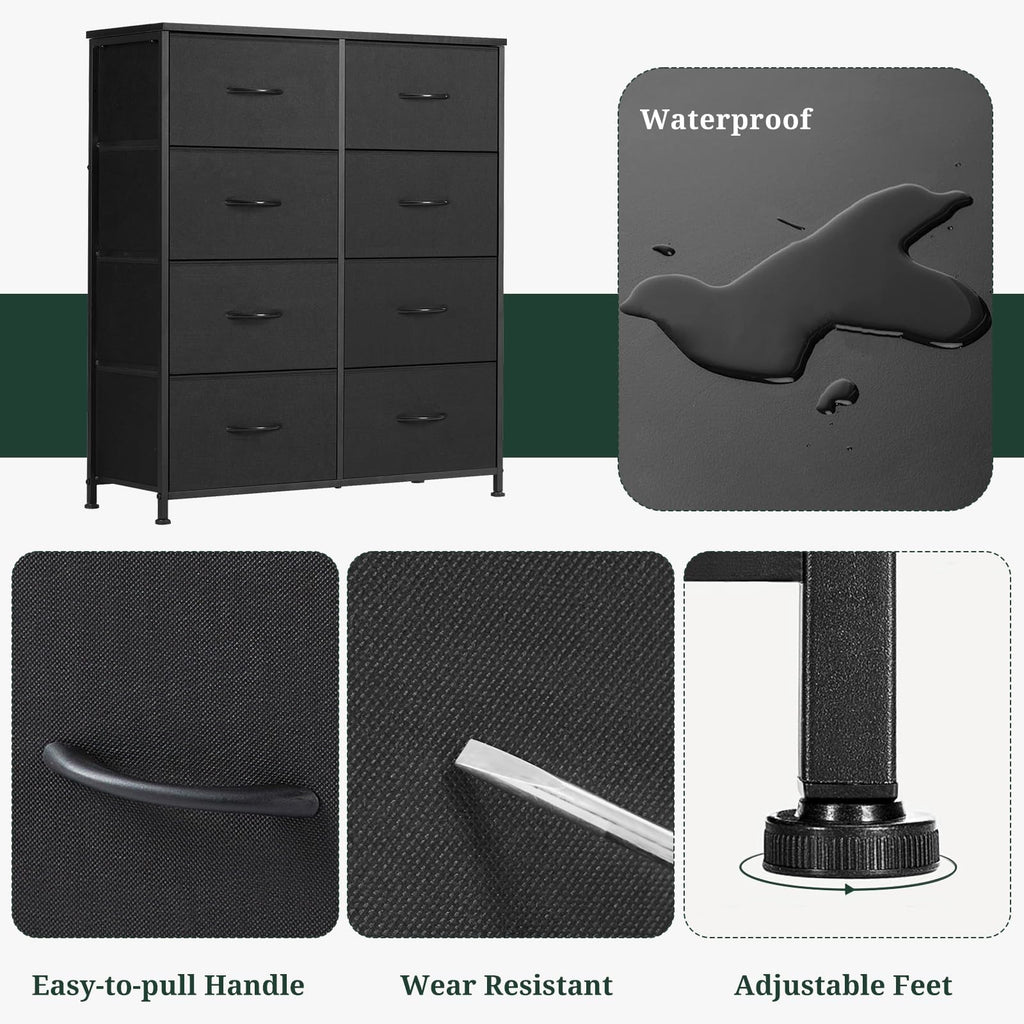 SageNest Dresser for Bedroom, Anti-Tip Tall Storage Organizer
