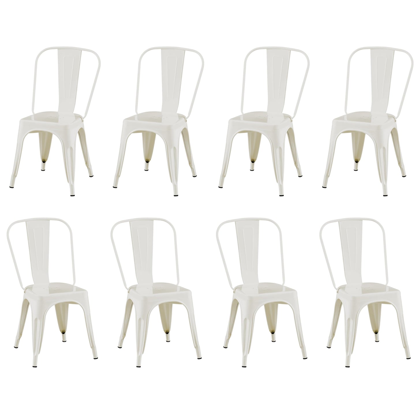 Rivbuio Metal Dining Chairs with Backrest, Stackable, Color, 2 Pack