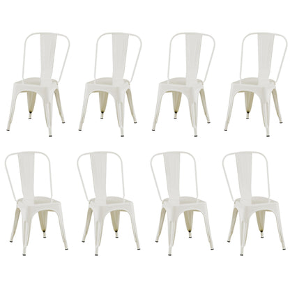 Rivbuio Metal Dining Chairs with Backrest, Stackable, Color, 2 Pack