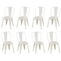 Rivbuio Metal Dining Chairs with Backrest, Stackable, Color, 2 Pack