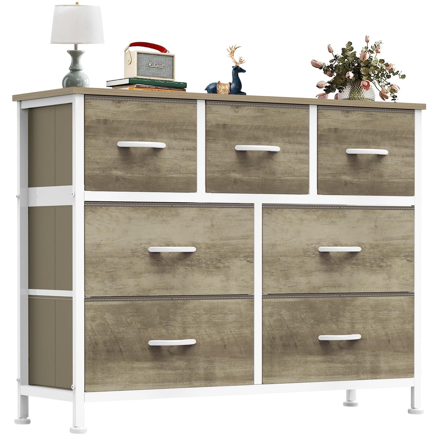 OLIXIS Dresser for Bedroom with 7 Fabric Drawers Storage Organizer