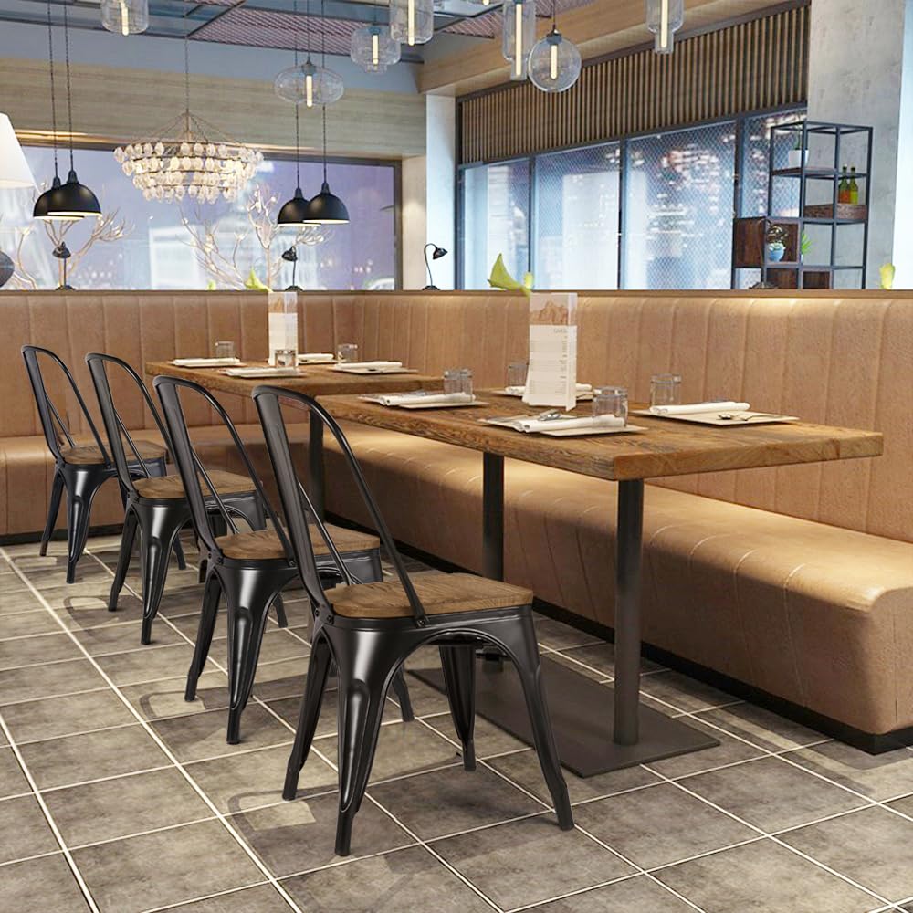 Yaheetech ClassicDining Chair Wood Metal Metal Adult