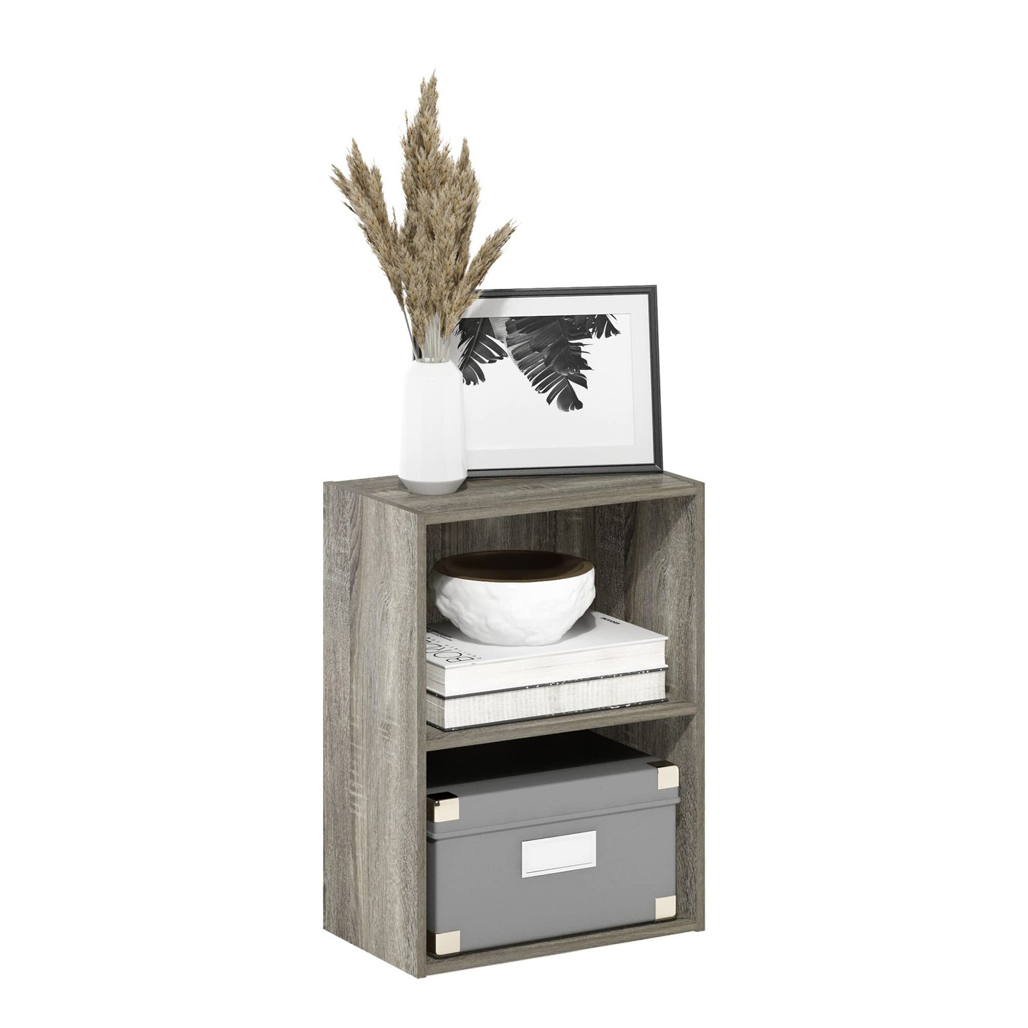 Tiered Wood Bookshelf with Open Storage Shelves for Home & Office