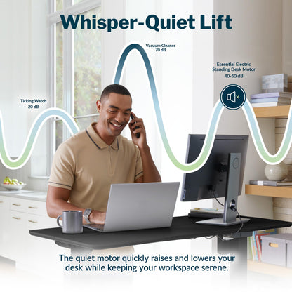 Vari Essential Electric Standing Desk for Home Office – 48x24 - White
