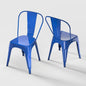 Rivbuio Metal Dining Chairs with Backrest, Stackable, Color, 2 Pack