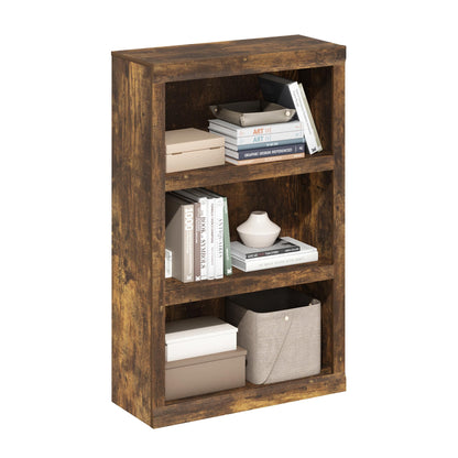 Tiered Wood Bookshelf with Open Storage Shelves for Home & Office