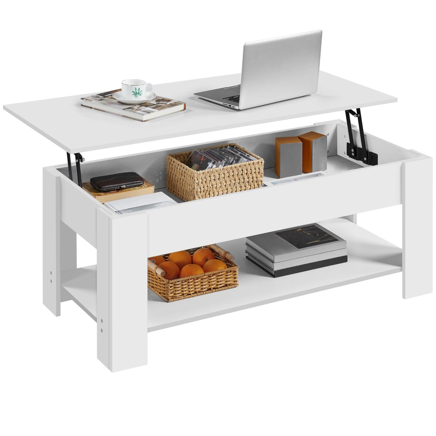Lift Top Coffee Table with Hidden Storage Compartment for Living Room