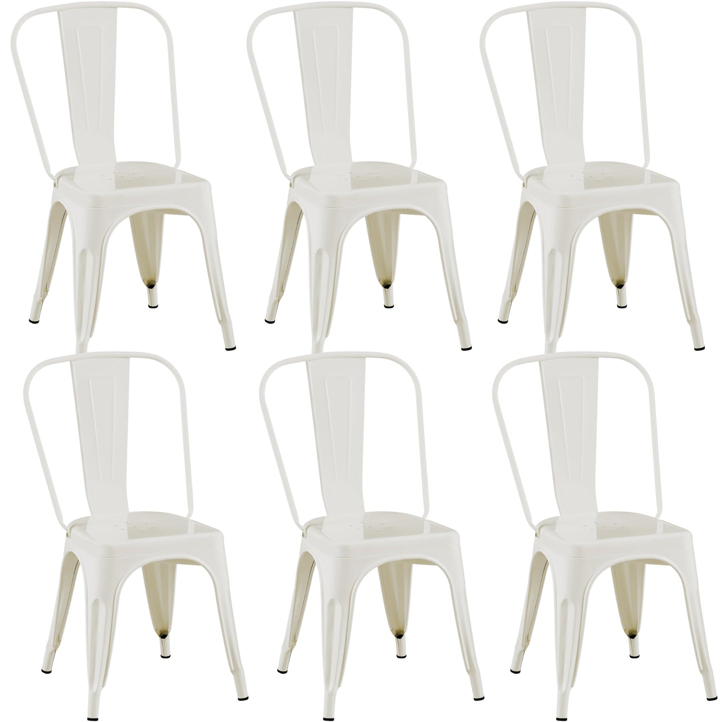 Rivbuio Metal Dining Chairs with Backrest, Stackable, Color, 2 Pack