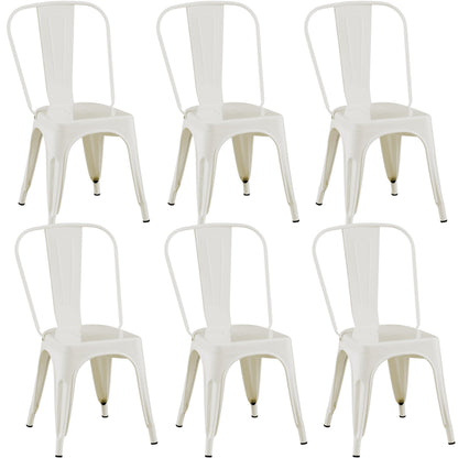Rivbuio Metal Dining Chairs with Backrest, Stackable, Color, 2 Pack