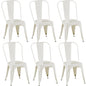 Rivbuio Metal Dining Chairs with Backrest, Stackable, Color, 2 Pack