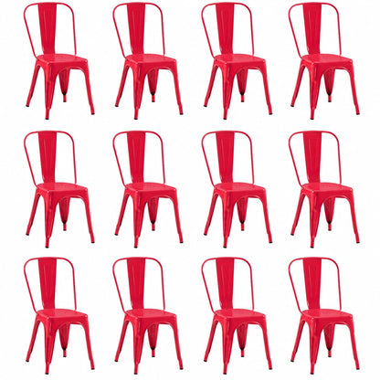 Rivbuio Metal Dining Chairs with Backrest, Stackable, Color, 2 Pack