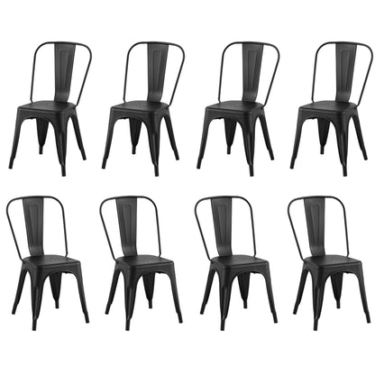 Rivbuio Metal Dining Chairs with Backrest, Stackable, Color, 2 Pack